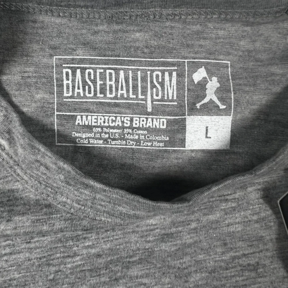 Baseballism‎ Los Angeles Dodgers Heart Cap Graphic T-Shirt Gray Kids Large NWT